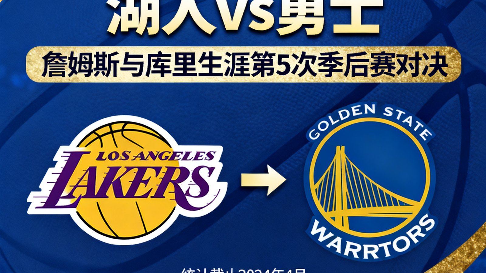 NBA季后赛前瞻：湖人vs勇士，詹姆斯与库里生涯第5次季后赛对决，数据模型预测湖人胜率52%